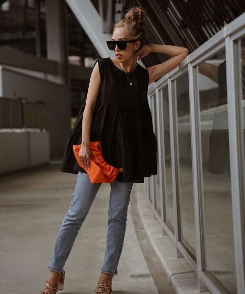 esutoreja（エストレジャ）の「フリルデザイントップス（Tシャツ/カットソー・レディース・ホワイト/ブラック/オレンジ/グリーン・FREE）」の18枚目の写真