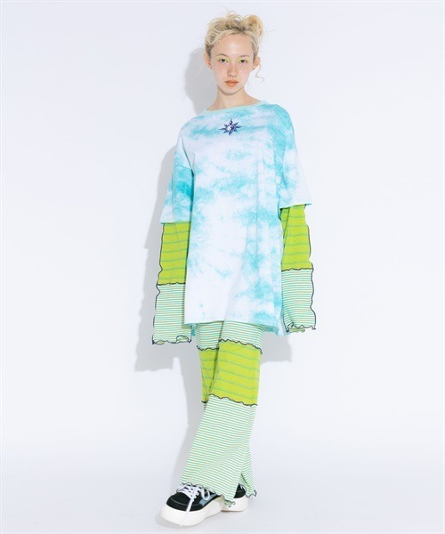 Candy Stripper(キャンディストリッパー)の「MISCHIEVOUS TIE DYE トップス(Tシャツ/カットソー・レディース・ライトブルー/ライトグリーン/パープル・2)」の10枚目の写真