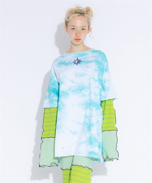 Candy Stripper(キャンディストリッパー)の「MISCHIEVOUS TIE DYE トップス(Tシャツ/カットソー・レディース・ライトブルー/ライトグリーン/パープル・2)」の19枚目の写真