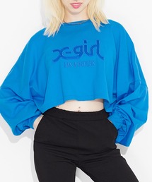 X-girl（エックスガール）の「SATIN PATCH L/S WIDE TEE（Tシャツ/カットソー）」