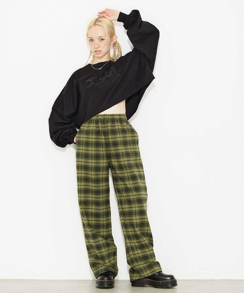 X-girl(エックスガール)の「SATIN PATCH L/S WIDE TEE(Tシャツ/カットソー・レディース・ブラック/ブルー/ホワイト・S/M)」の8枚目の写真