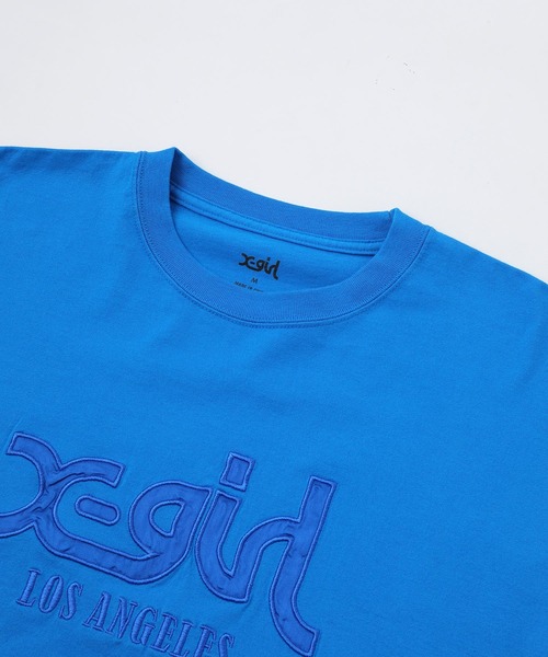 X-girl(エックスガール)の「SATIN PATCH L/S WIDE TEE(Tシャツ/カットソー・レディース・ブラック/ブルー/ホワイト・S/M)」の11枚目の写真
