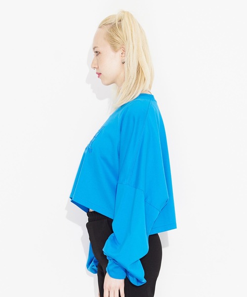 X-girl(エックスガール)の「SATIN PATCH L/S WIDE TEE(Tシャツ/カットソー・レディース・ブラック/ブルー/ホワイト・S/M)」の15枚目の写真