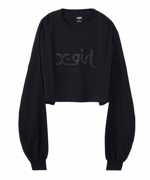 X-girl(エックスガール)の「SATIN PATCH L/S WIDE TEE(Tシャツ/カットソー・レディース・ブラック/ブルー/ホワイト・S/M)」の18枚目の写真