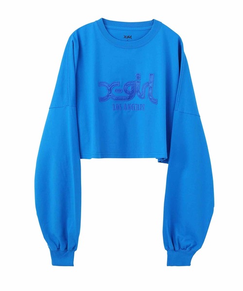 X-girl(エックスガール)の「SATIN PATCH L/S WIDE TEE(Tシャツ/カットソー・レディース・ブラック/ブルー/ホワイト・S/M)」の19枚目の写真