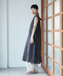 【インドコットン】スカラップ刺繍ワンピース　＊◆