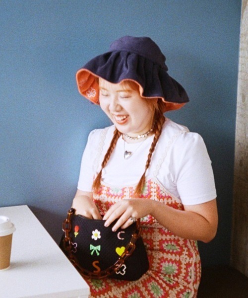 Casselini（キャセリーニ）の「【そわんわん×Casselini】Casselini(キャセリーニ)Sunny flower hat（ハット・レディース・オレンジ・FREE）」の2枚目の写真