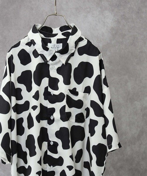 Right-on(ライトオン)の「【WEB限定】 総柄シャツ(シャツ/ブラウス・メンズ・ピンク/ダークグレー/ブラック/ブルー/ブラック×ブルー/グレー/サックスブルー/ライム/グリーン/ホワイト/ブラック×レッド・L/M/XL)」の2枚目の写真