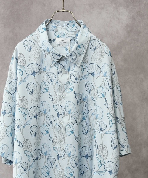 Right-on(ライトオン)の「【WEB限定】 総柄シャツ(シャツ/ブラウス・メンズ・ピンク/ダークグレー/ブラック/ブルー/ブラック×ブルー/グレー/サックスブルー/ライム/グリーン/ホワイト/ブラック×レッド・L/M/XL)」の9枚目の写真