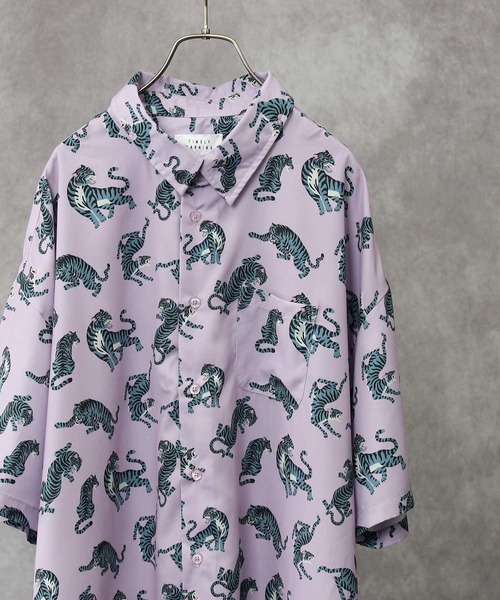 Right-on(ライトオン)の「【WEB限定】 総柄シャツ(シャツ/ブラウス・メンズ・ピンク/ダークグレー/ブラック/ブルー/ブラック×ブルー/グレー/サックスブルー/ライム/グリーン/ホワイト/ブラック×レッド・L/M/XL)」の11枚目の写真