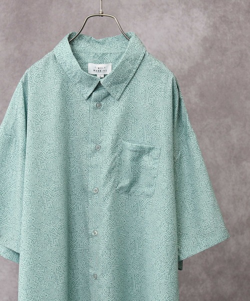 Right-on(ライトオン)の「【WEB限定】 総柄シャツ(シャツ/ブラウス・メンズ・ピンク/ダークグレー/ブラック/ブルー/ブラック×ブルー/グレー/サックスブルー/ライム/グリーン/ホワイト/ブラック×レッド・L/M/XL)」の8枚目の写真