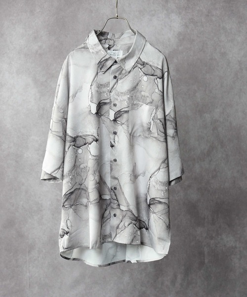 Right-on(ライトオン)の「【WEB限定】 総柄シャツ(シャツ/ブラウス・メンズ・ピンク/ダークグレー/ブラック/ブルー/ブラック×ブルー/グレー/サックスブルー/ライム/グリーン/ホワイト/ブラック×レッド・L/M/XL)」の20枚目の写真