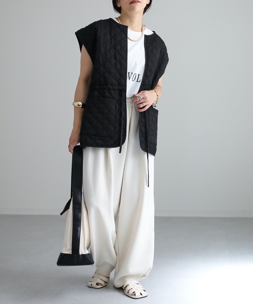 ap retro（アプレトロ）の「AW キルティングベスト（ベスト・レディース・ブラック/アイボリー/カーキ・FREE）」の17枚目の写真