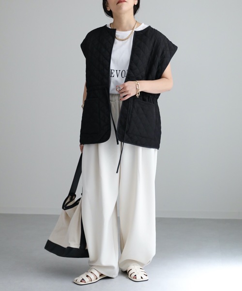 ap retro（アプレトロ）の「AW キルティングベスト（ベスト・レディース・ブラック/アイボリー/カーキ・FREE）」の15枚目の写真