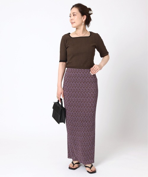 B.C STOCK（ベーセーストック）の「フラワープリーツタイトスカート（スカート・レディース・ブラック/ブラウン/グリーン・FREE）」の8枚目の写真