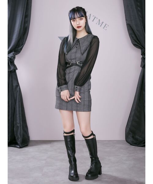 EATME（イートミー）の「BIGカラータイトワンピース（ワンピース・レディース・グレー/ブラック/その他1・SMALL/MEDIUM）」の3枚目の写真