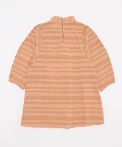 STYLEBLOCK(スタイルブロック)の「ジャガードボーダーコクーンスリーブブラウス(シャツ/ブラウス・レディース・ブラウン系その他/ブラック/ホワイト・M)」の4枚目の写真