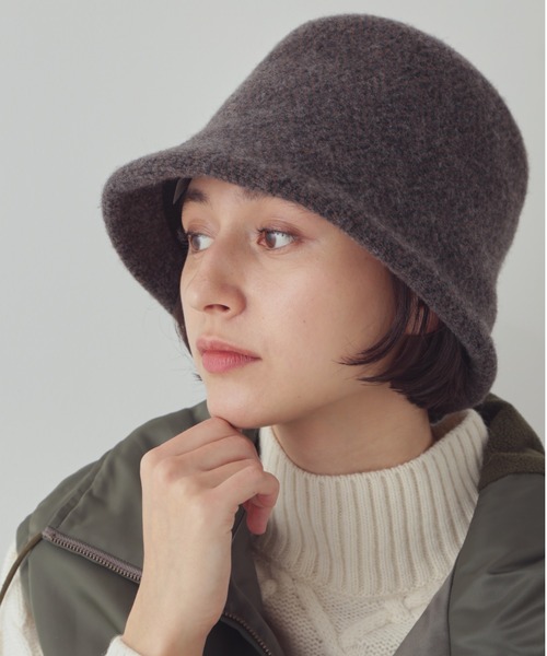 human woman（ヒューマンウーマン）の「◆ヘリンボーン柄ハット（ハット・レディース・カーキ/グレー系その他・FREE）」の2枚目の写真