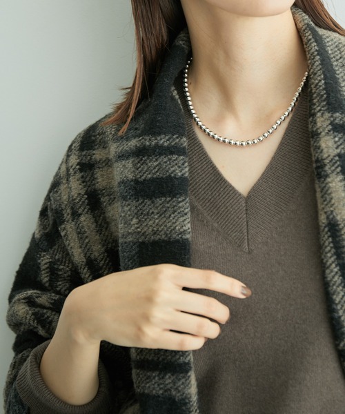 ROPE'（ロペ）の「【一部WEB限定】メタルパールショートネックレス（ネックレス・レディース・ゴールド/シルバー・FREE）」の6枚目の写真