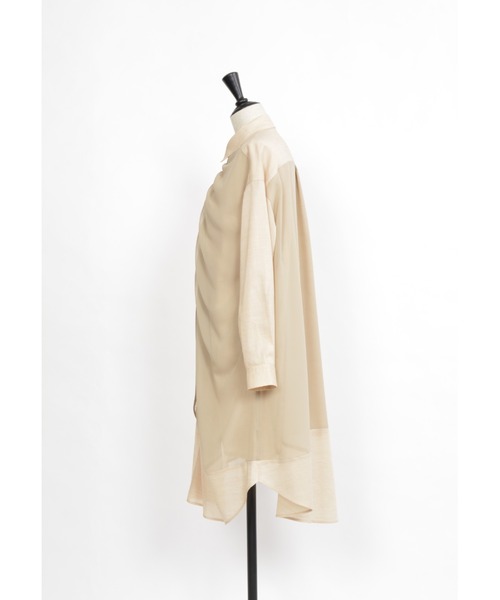 gomme（ゴム）の「C/Wビエラ　ロングシャツ（シャツ/ブラウス・レディース・ブラック/ベージュ・MEDIUM）」の20枚目の写真