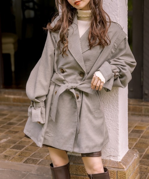 OLIVE des OLIVE（オリーブデオリーブ）の「２WAYトレンチジレジャケット（トレンチコート・レディース・ブラウン/ダークブラウン・FREE）」の2枚目の写真