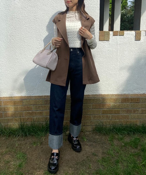 OLIVE des OLIVE（オリーブデオリーブ）の「２WAYトレンチジレジャケット（トレンチコート・レディース・ブラウン/ダークブラウン・FREE）」の15枚目の写真