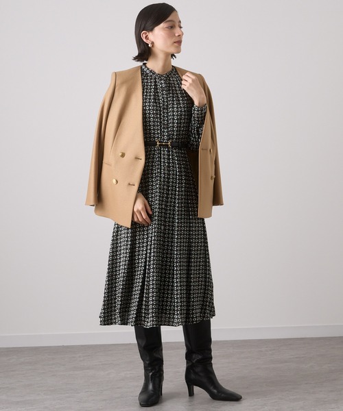 ANAYI(アナイ)の「ツイルジャージVノーカラー ジャケット(ノー ANAYI(アナイ)の「ツイルジャージVノーカラー ジャケット(ノー