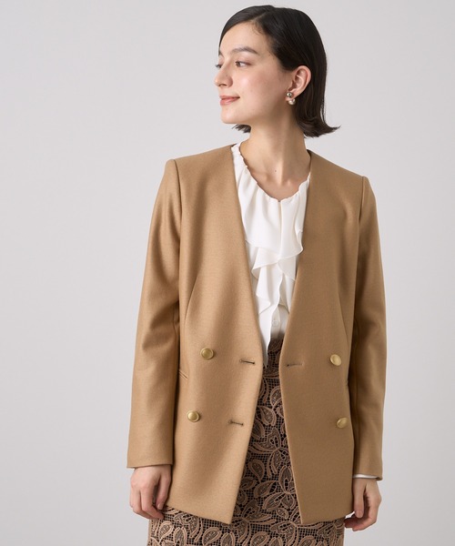 【美品】アナイ　ANAYI　22年モデル　ツイルジャージVノーカラー ジャケット ANAYI（アナイ）の「ツイルジャージVノーカラー ジャケット