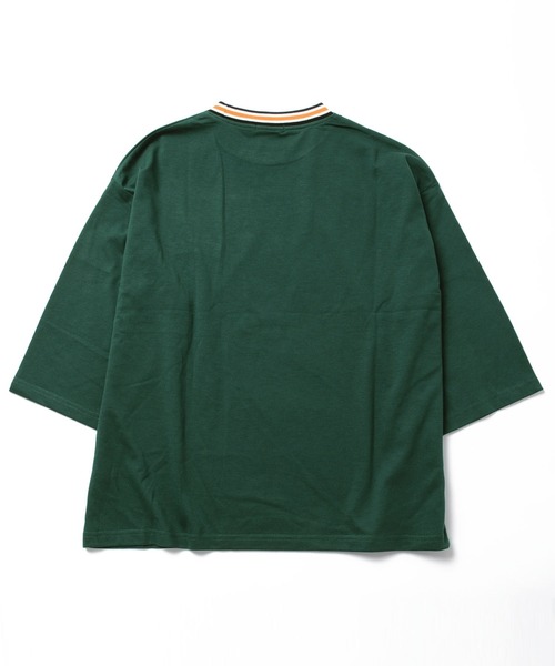 GLAZOS（グラソス）の「天竺・ビッグシルエットラインリブ7分袖Tシャツ（Tシャツ/カットソー・キッズ・ホワイト/ブラック/グリーン・130cm/140cm/150cm/160cm/170cm）」の18枚目の写真