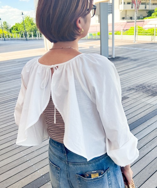 Ambre Ciel(アンブルシエル)の「2WAYボレロブラウス/【WEB/EC限定商品】(シャツ/ブラウス・レディース・ベージュ/アイボリー・FREE)」の5枚目の写真