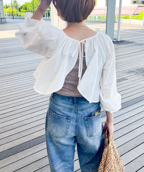 Ambre Ciel(アンブルシエル)の「2WAYボレロブラウス/【WEB/EC限定商品】(シャツ/ブラウス・レディース・ベージュ/アイボリー・FREE)」の3枚目の写真