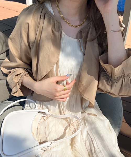 Ambre Ciel(アンブルシエル)の「2WAYボレロブラウス/【WEB/EC限定商品】(シャツ/ブラウス・レディース・ベージュ/アイボリー・FREE)」の4枚目の写真