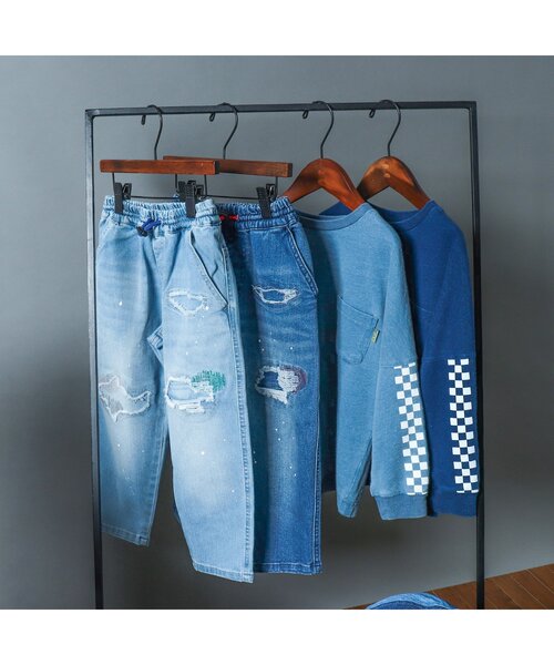 BREEZE（ブリーズ）の「WEB限定 インディゴTシャツ（Tシャツ/カットソー・キッズ・ブルー/サックスブルー・120/130/110/90/80/140/100）」の10枚目の写真