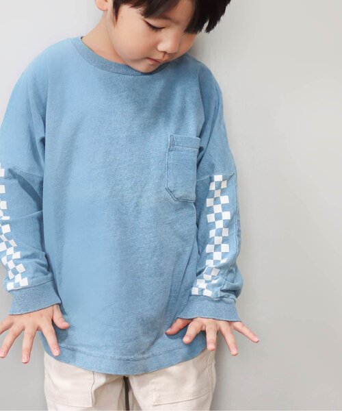 BREEZE（ブリーズ）の「WEB限定 インディゴTシャツ（Tシャツ/カットソー・キッズ・ブルー/サックスブルー・120/130/110/90/80/140/100）」の7枚目の写真