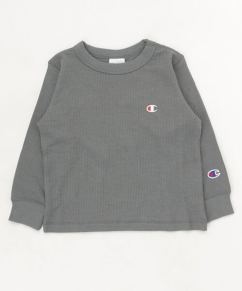 Champion(チャンピオン)の「CHAMPION/チャンピオン キッズ ロンT MUJI CK-W402(Tシャツ/カットソー・キッズ・ホワイト/チャコールグレー/ブラック・110cm/100cm/120cm/140cm/150cm/160cm/130cm)」の3枚目の写真