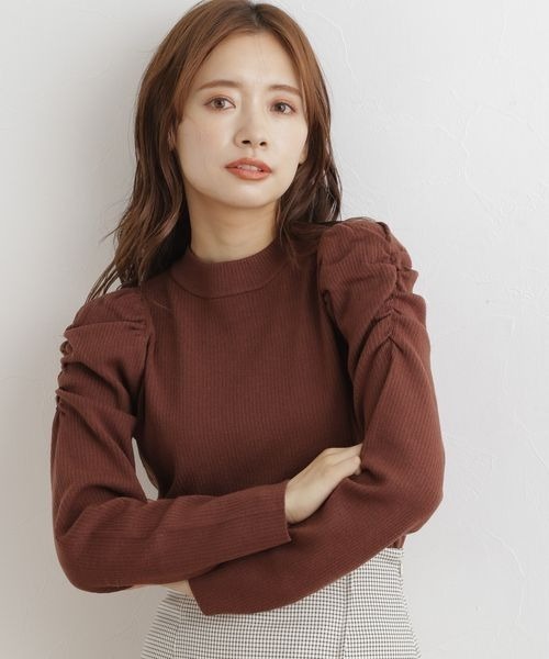 mysty woman（ミスティウーマン）の「ウォッシャブルパワショルニット 166516（ニット/セーター・レディース・ブラック/ダークブラウン/オフホワイト/ホワイト系その他/ブラック系その他・FREE）」の5枚目の写真