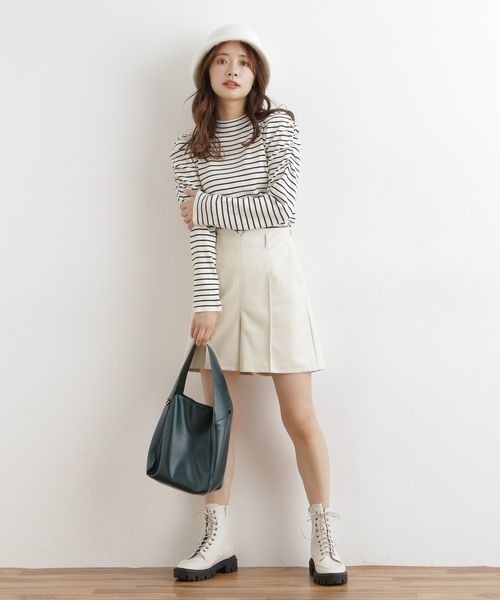 mysty woman（ミスティウーマン）の「ウォッシャブルパワショルニット 166516（ニット/セーター・レディース・ブラック/ダークブラウン/オフホワイト/ホワイト系その他/ブラック系その他・FREE）」の15枚目の写真