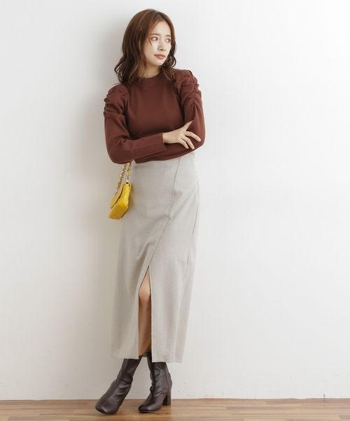 mysty woman（ミスティウーマン）の「ウォッシャブルパワショルニット 166516（ニット/セーター・レディース・ブラック/ダークブラウン/オフホワイト/ホワイト系その他/ブラック系その他・FREE）」の6枚目の写真