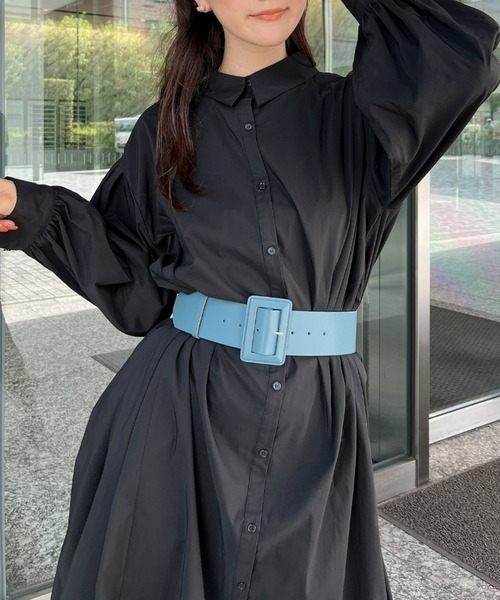 EIMY ISTOIRE(エイミーイストワール)の「バックシャンシャツワンピース(ワンピース・レディース・ホワイト/ブラック/グリーン系その他・FREE)」の22枚目の写真