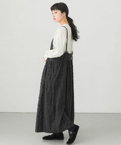 新品タグ付試着のみ♡かぐれ ピンタックキャミワンピース BLACK かぐれ（カグレ）の「グレンチェックキャミワンピース