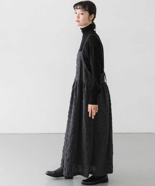 新品タグ付試着のみ♡かぐれ ピンタックキャミワンピース BLACK かぐれ（カグレ）の「グレンチェックキャミワンピース