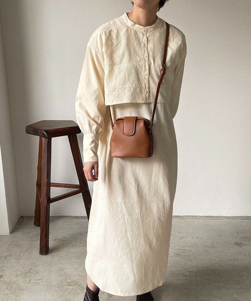 210nouve（トゥージュヌーブ）の「2WAYアンサンブルワンピース（シャツワンピース・レディース・ブラック/オリーブ/アイボリー・FREE）」の14枚目の写真