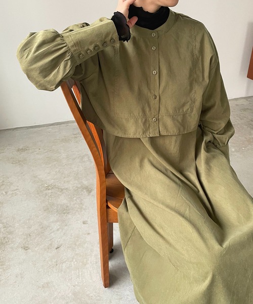 210nouve（トゥージュヌーブ）の「2WAYアンサンブルワンピース（シャツワンピース・レディース・ブラック/オリーブ/アイボリー・FREE）」の19枚目の写真