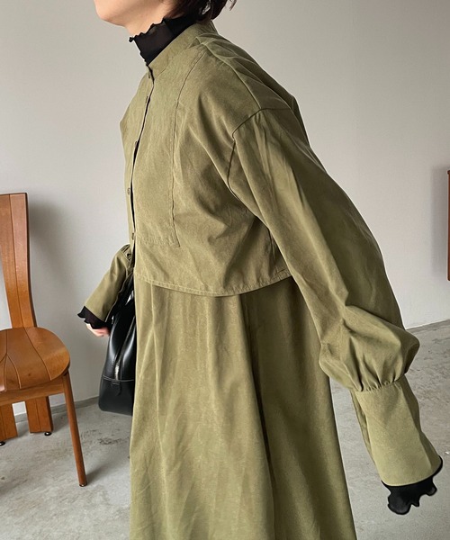 210nouve（トゥージュヌーブ）の「2WAYアンサンブルワンピース（シャツワンピース・レディース・ブラック/オリーブ/アイボリー・FREE）」の4枚目の写真
