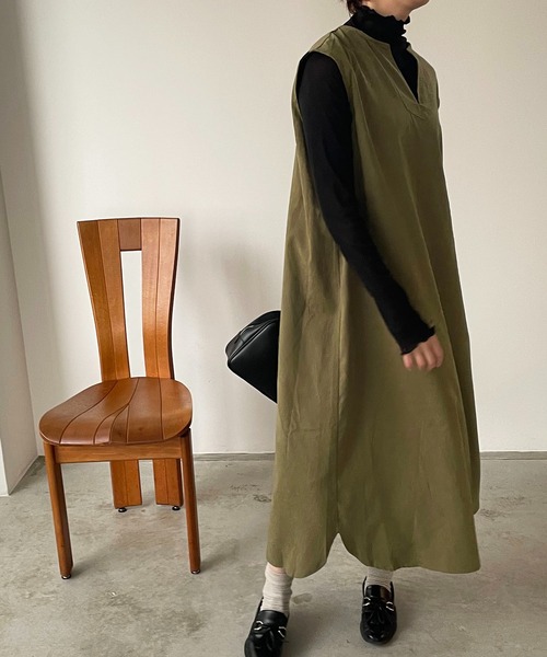 210nouve（トゥージュヌーブ）の「2WAYアンサンブルワンピース（シャツワンピース・レディース・ブラック/オリーブ/アイボリー・FREE）」の15枚目の写真