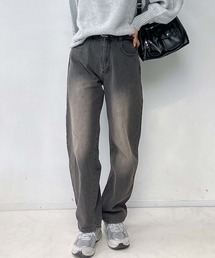 AS KNOW AS plus | ♪ベルト付ゆるりカーブパンツ(デニムパンツ)