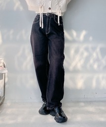 AS KNOW AS plus | ♪ベルト付ゆるりカーブパンツ(デニムパンツ)