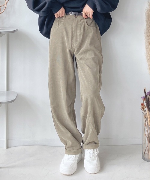 AS KNOW AS plus（アズノゥアズプラス）の「♪ベルト付ゆるりカーブパンツ（デニムパンツ・レディース・ホワイト系/ブラック系/ブラウン系/カーキ系/ピンク系/グリーン系/サックスブルー/アイボリー/ブラック系1/グリーン/ケミカルウォッシュ/ブラック/オレンジ/キナリ/ブルー系その他/オフホワイト/インディゴブルー/ブルー系その他2/ピンク系2/サックスブルー系/キャメル/サックスブルー系1/ブルー系1/イエロー/サックスブルー系2/ブルー系2/サックスブルー系3/その他/グレー系その他/ブラック系2/ダークネイビー/ブルー系3/ネイビー系/サックスブルー系4/カーキブラウン/ブラック系3/アイボリー系4/グリーン系4/ブラック系4/ブラック系5・FREE）」の17枚目の写真