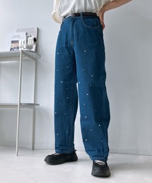 AS KNOW AS plus | ♪ベルト付ゆるりカーブパンツ(デニムパンツ)