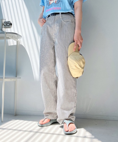 セール】♪ベルト付ゆるりカーブパンツ（デニムパンツ）｜AS
